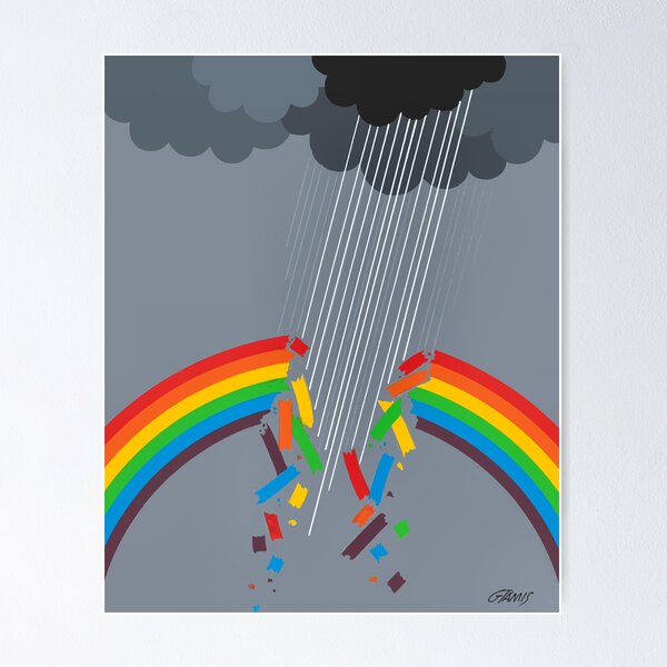 BROKEN RAINBOW - BRUSH AND GOUACHE Poster