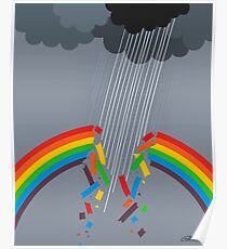 BROKEN RAINBOW - BRUSH AND GOUACHE Poster