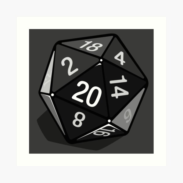 Two Pips - Simple D20 Design Art Print