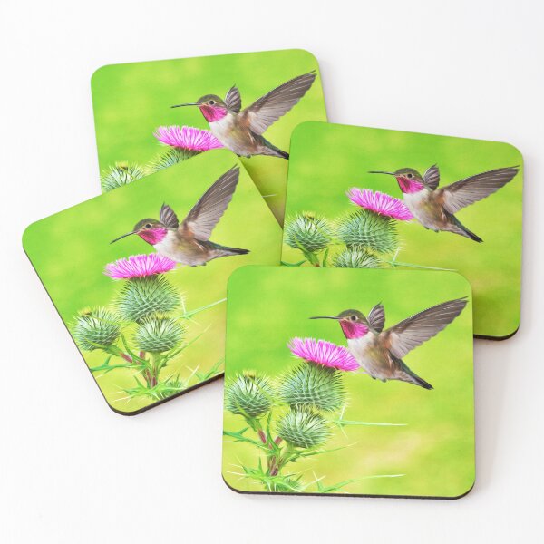 Item preview, Ruby Throated Hummingbird and Thistle designed and sold by FineArtography.