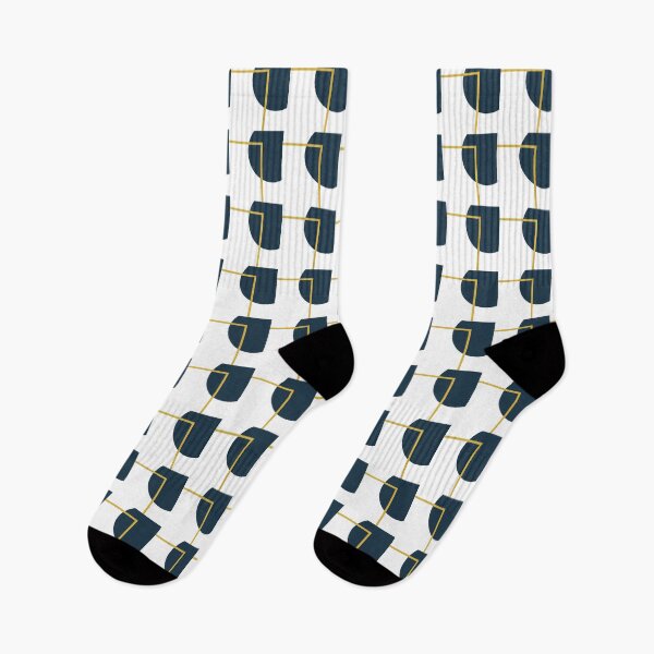 Item preview, Abstract Geometric Minimalist Navy Blue, Light Mustard Yellow, and White designed and sold by kierkegaard.
