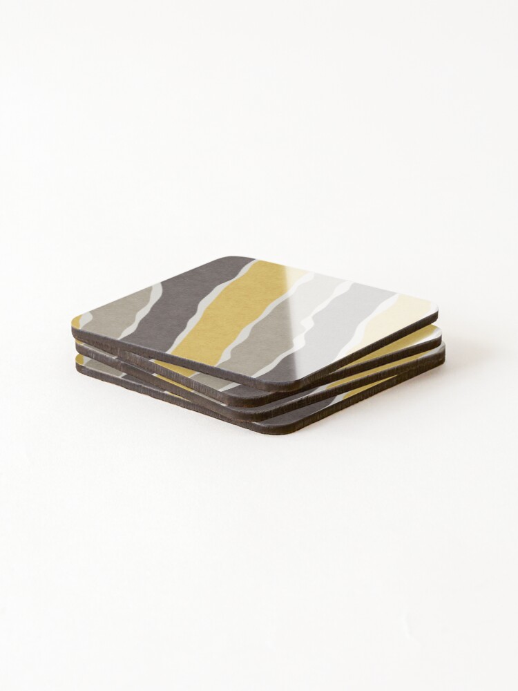Thumbnail 4 of 5, Coasters (Set of 4), Yellow Pattern designed and sold by Rusembell.