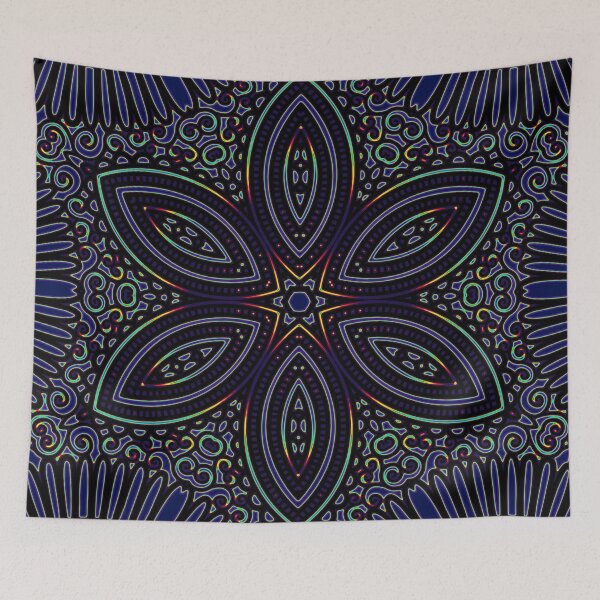 Item preview, Mandolina Star Mandala With Stratos Dark Blue Backdrop designed and sold by mamazita.