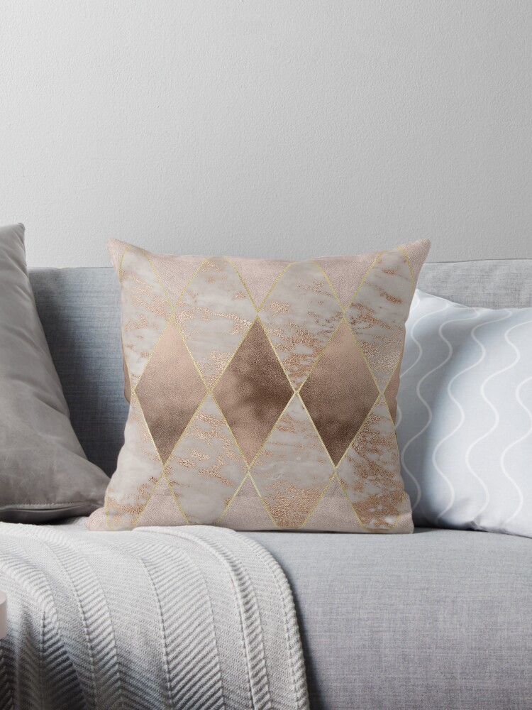 Grey and rose gold hot sale cushion