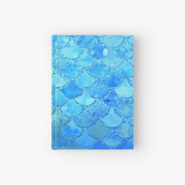 Turquoise Green and BLue Watercolor Mermaid Scales Hardcover Journal