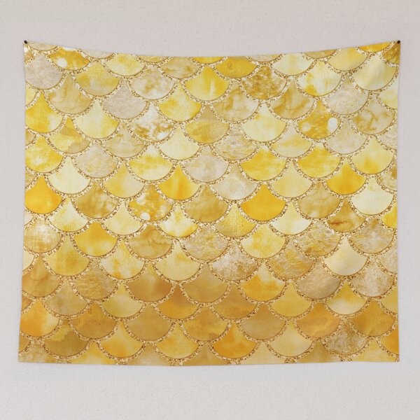 Item preview, Sunny Yellow and Gold Mermaid Scales designed and sold by UtArt.