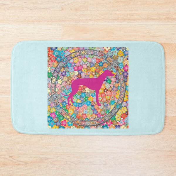 Item preview, Greyhound & flowers abstract designed and sold by HoundieLover.
