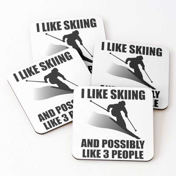 Item preview, I Like Skiing And Possibly Like 3 People - Funny Ski and Mountain Gift designed and sold by chriswilson111.