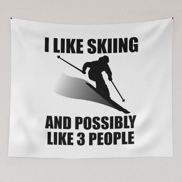 Item preview, I Like Skiing And Possibly Like 3 People - Funny Ski and Mountain Gift designed and sold by chriswilson111.