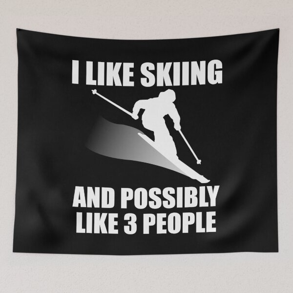 Item preview, I Like Skiing And Possibly Like 3 People - Funny Ski and Mountain Gift designed and sold by chriswilson111.