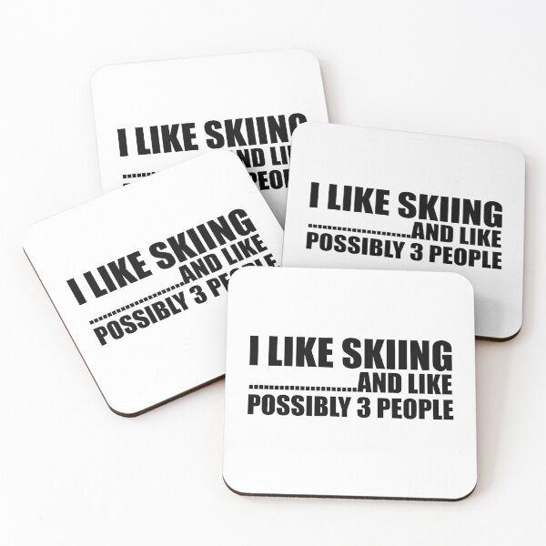 Item preview, I Like Skiing And Like Possibly 3 People - Funny Ski and Mountain Gift designed and sold by chriswilson111.