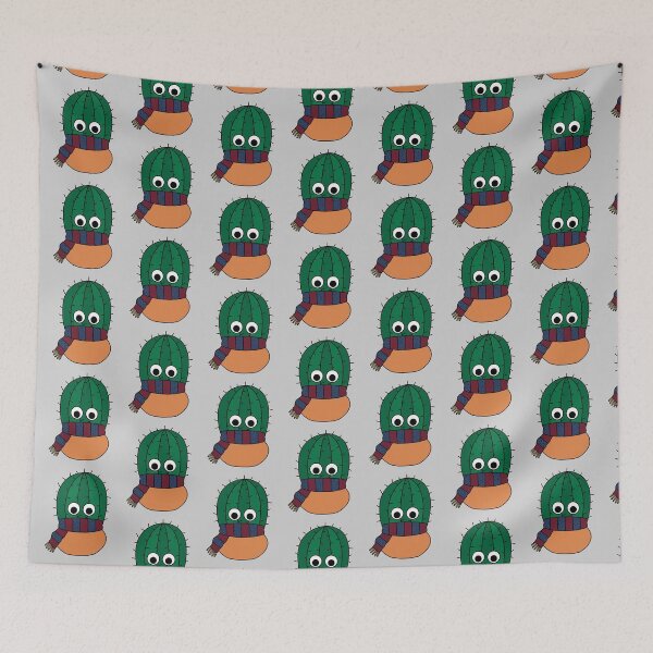 Item preview, Cute Cactus Design #209: Autumn Cactus With Scarf designed and sold by DreamCactus.
