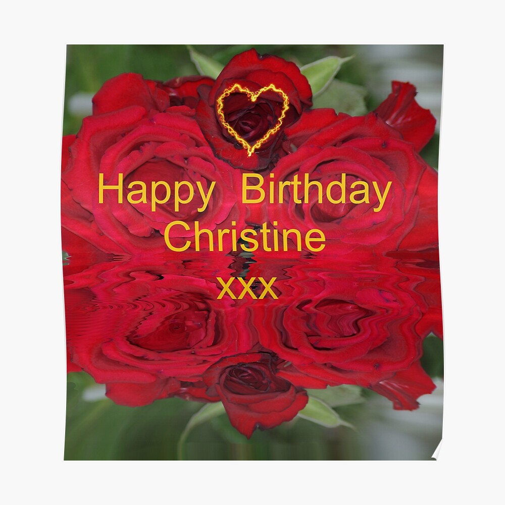 Poster Joyeux Anniversaire Christine Par Sandracockayne Redbubble