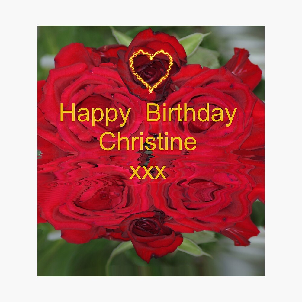 Poster Joyeux Anniversaire Christine Par Sandracockayne Redbubble