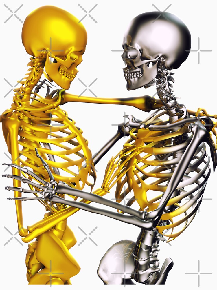 Golden Touch Skeletons in love by illustrart