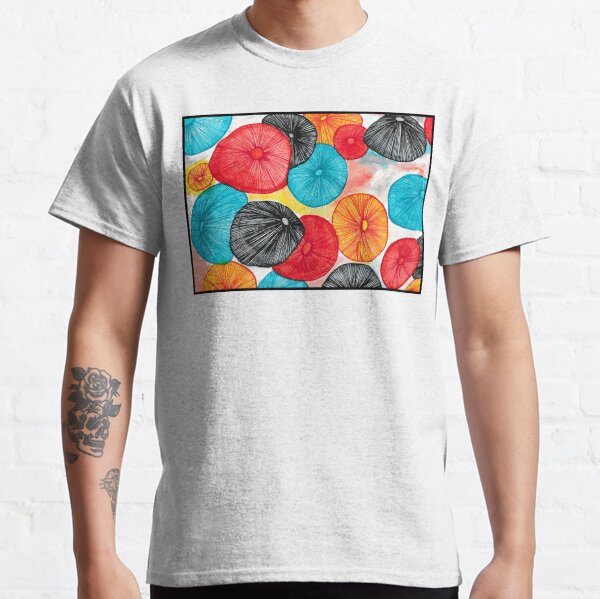 Mushroom Abstract Watercolor and Pen Classic T-Shirt