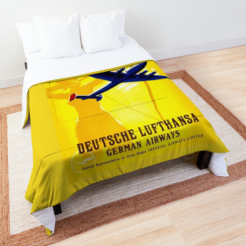 "DEUTSCHE LUFTHANSA; German Airway Advertising Print" Comforter by