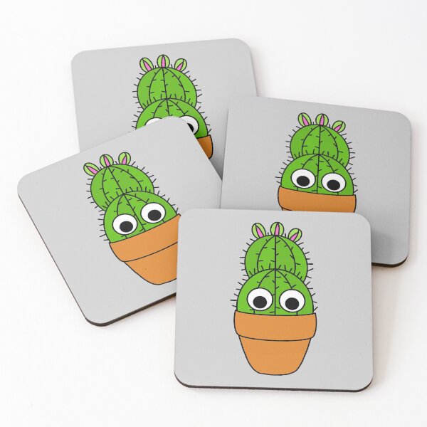 Item preview, Cute Cactus Design #224: Cactus With Cute Cute Buds In Terra-cotta Pot designed and sold by DreamCactus.