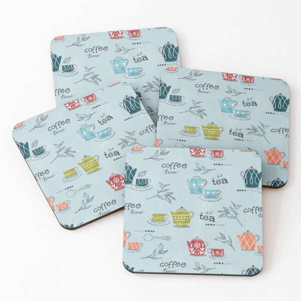 Item preview, Coffee and Tea Party - Light Teal designed and sold by oppositedge.