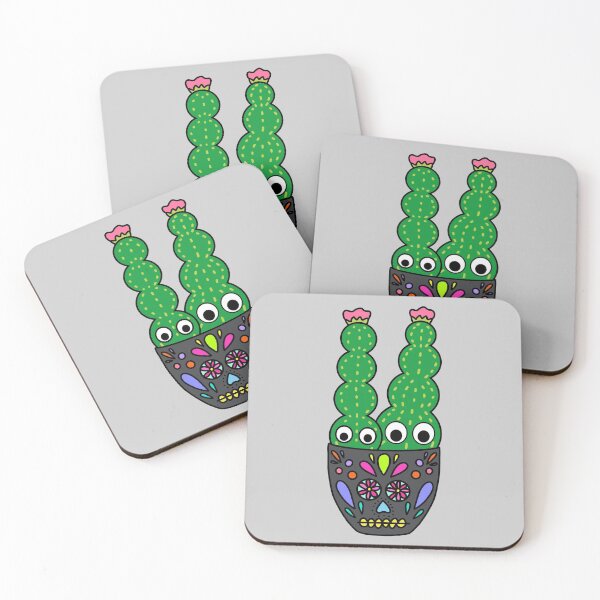 Item preview, Cute Cactus Design #230: Cute Cacti In Sugar Skull Themed Pot designed and sold by DreamCactus.
