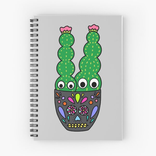 Item preview, Cute Cactus Design #230: Cute Cacti In Sugar Skull Themed Pot designed and sold by DreamCactus.