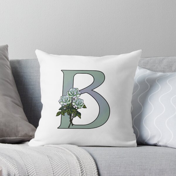 Item preview, Letter B, Initial, Monogram, White Roses Art, Sea Green, Alphabet designed and sold by JoyfulWhimsy.