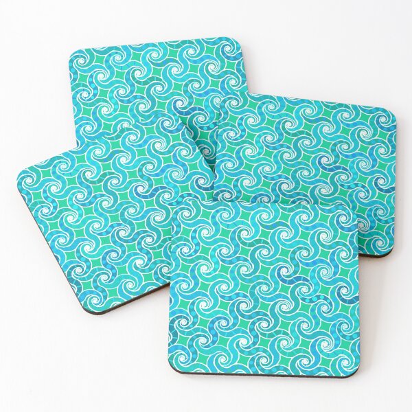 Item preview, Abstract Swirl pattern - Turquoise, Jade green designed and sold by Marymarice.