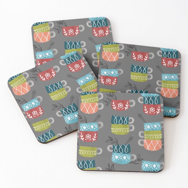Item preview, Coffee and Tea Cups - Dark Gray designed and sold by oppositedge.