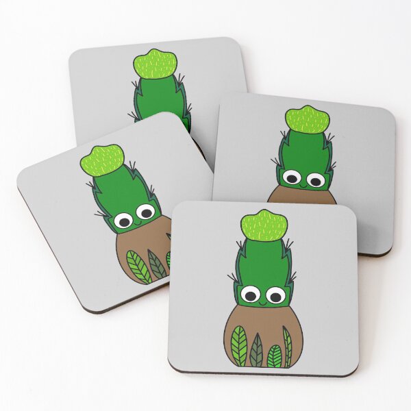 Item preview, Cute Cactus Design #238: Hybrid Cactus In Leafy Pot designed and sold by DreamCactus.