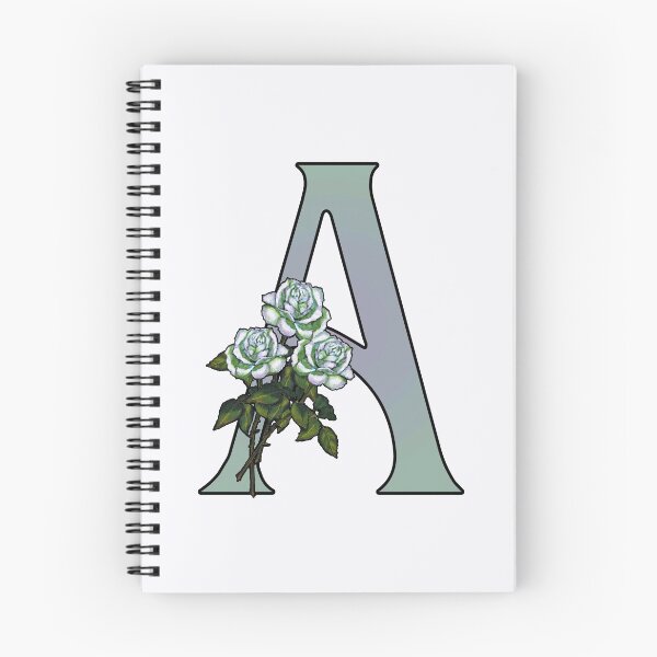 Item preview, Letter A, Initial, Monogram, White Roses Art, Sea Green, Alphabet designed and sold by JoyfulWhimsy.