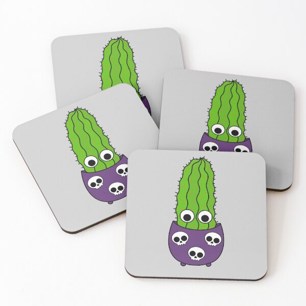 Artikelvorschau, Cute Cactus Design #249: Tall Cactus In Halloween Skull Pot entworfen und verkauft von DreamCactus.