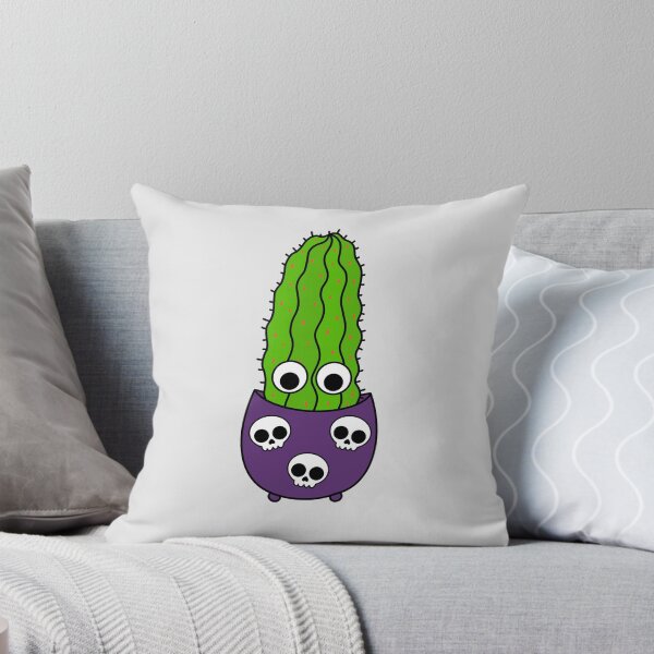 Item preview, Cute Cactus Design #249: Tall Cactus In Halloween Skull Pot designed and sold by DreamCactus.