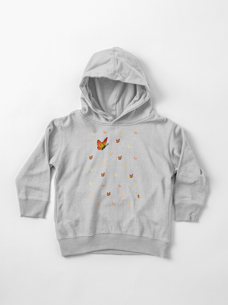 black hoodie with orange butterfly