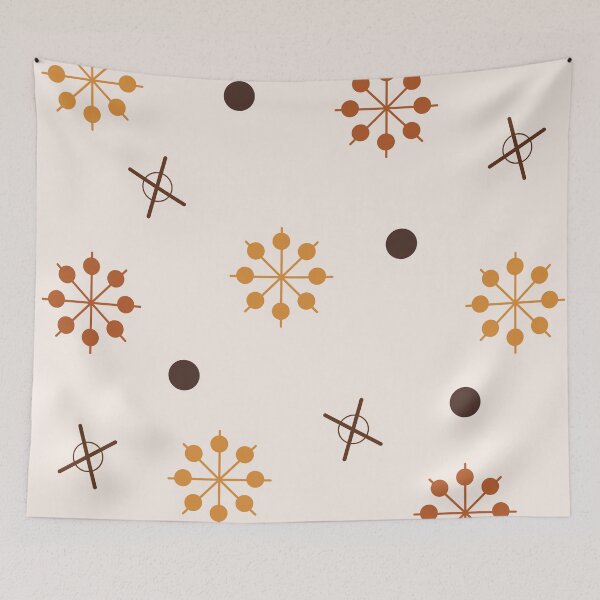 Artikelvorschau, Atomzeitalter Sputnik Starbursts Autumn Orange entworfen und verkauft von thepixelgarden.