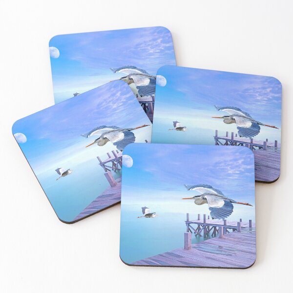 Item preview, Grey Herons and Morning Moon designed and sold by FineArtography.