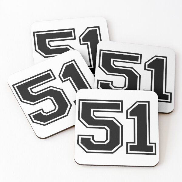 Item preview, Varsity Team Sports Uniform Number #51 - Black designed and sold by RiplMedia.