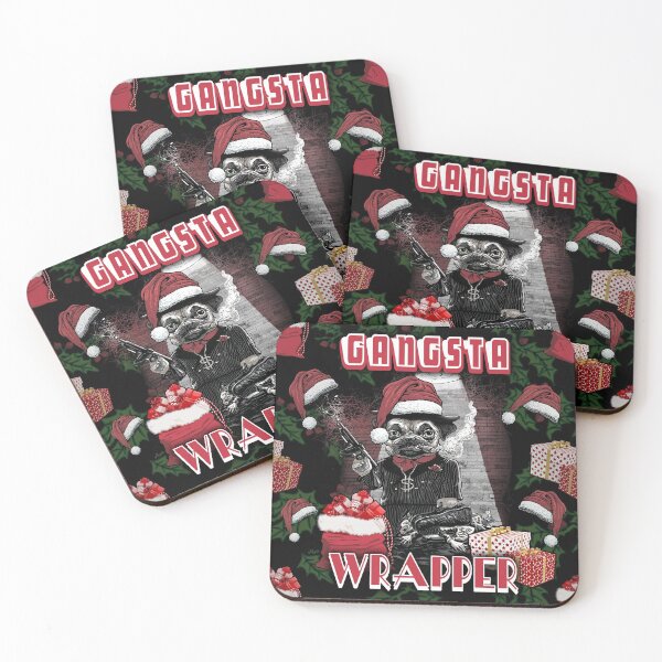 Item preview, Gangsta Wrapper Pug Santa Hat designed and sold by MudgeStudios.