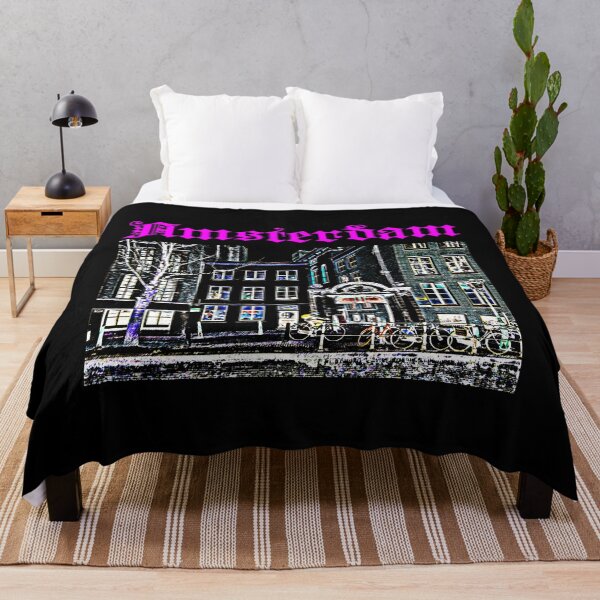 Item preview, Amsterdam Tilted Building Cyclist Dark designed and sold by alexvas.
