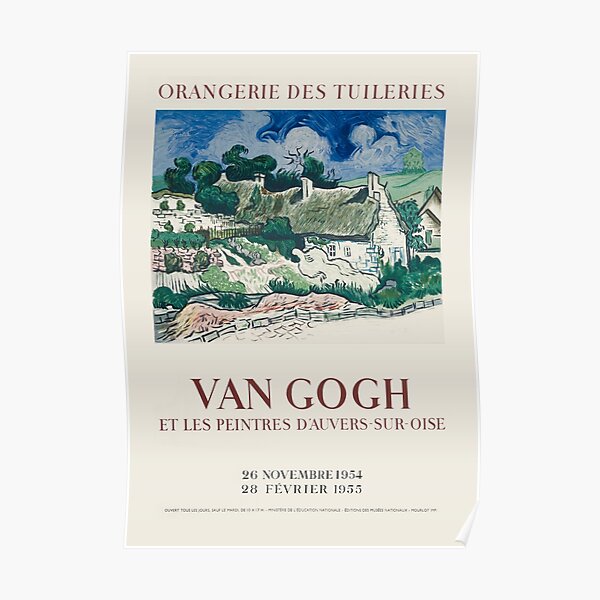 Vincent van Gogh - Original French Exhibition Poster "Van Gogh Et Les Peintres d'Auvers-Sur-Oise" at the Orangerie Des Tuileries, 1954 Poster