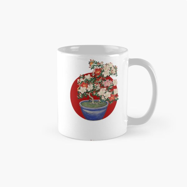 Item preview, Japanese Flag - Blooming Azalea in Blue Pot  designed and sold by weavernap.