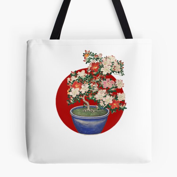 Item preview, Japanese Flag - Blooming Azalea in Blue Pot  designed and sold by weavernap.