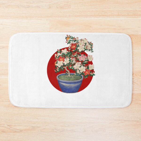 Item preview, Japanese Flag - Blooming Azalea in Blue Pot  designed and sold by weavernap.