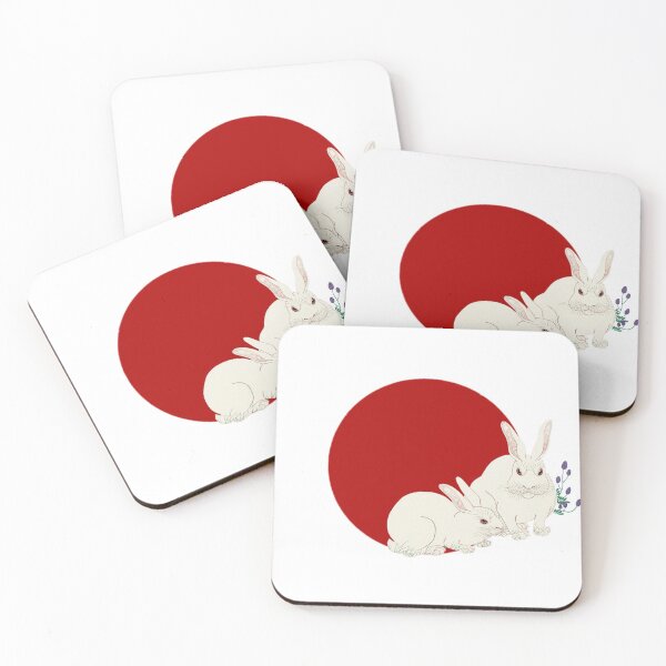 Item preview, Japanese Flag - Rabbits at Full Moon designed and sold by weavernap.