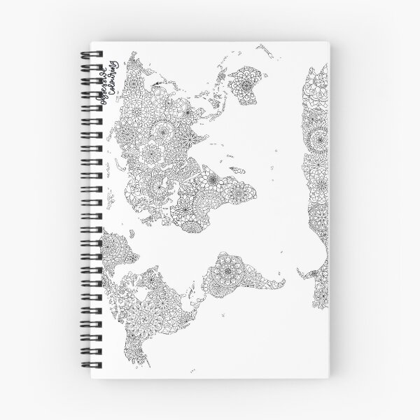 Item preview, World Map Mandala by Obsessive Colouring designed and sold by Obsessive Colouring.