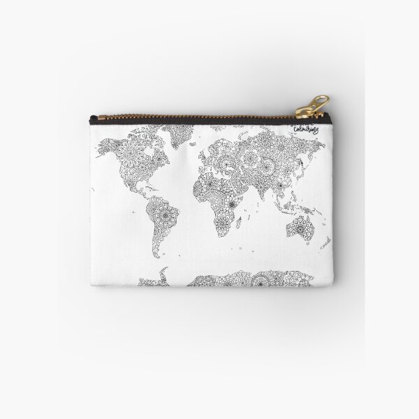 Item preview, World Map Mandala by Obsessive Colouring designed and sold by Obsessive Colouring.