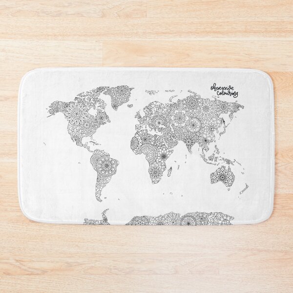 Item preview, World Map Mandala by Obsessive Colouring designed and sold by Obsessive Colouring.