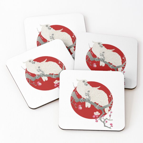Item preview, Japanese Flag - Cockatoos and Plum Blossom designed and sold by weavernap.