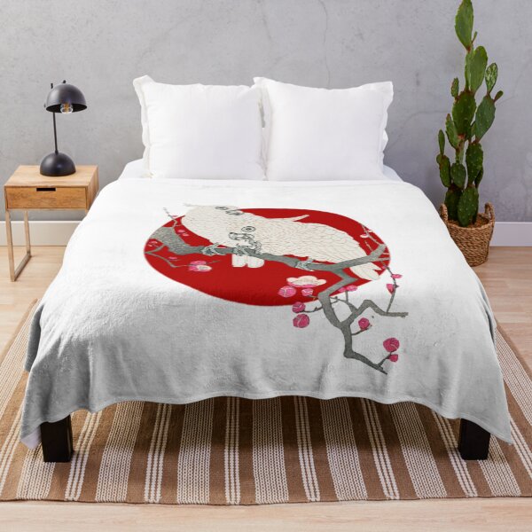 Item preview, Japanese Flag - Cockatoos and Plum Blossom designed and sold by weavernap.