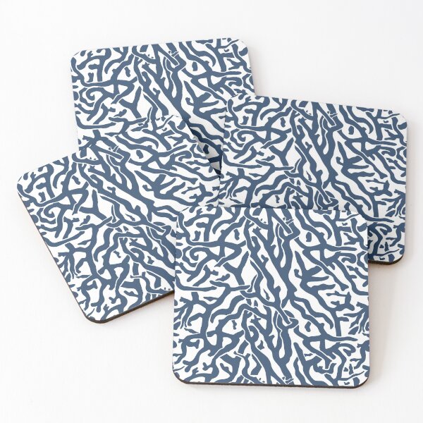 Item preview, Coral Reef Pattern | Navy Blue White Coastal Beach House designed and sold by emkayhess.