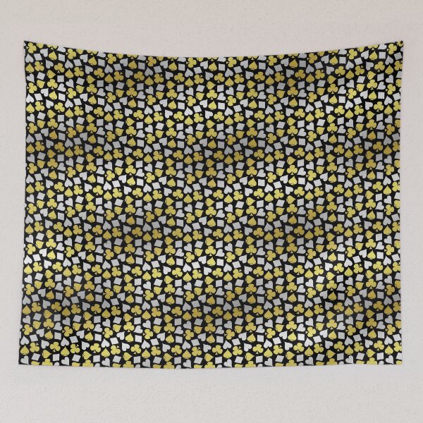 Item preview, Poker Card Suits Las Vegas Casino Gambler Silver Gold Pattern designed and sold by emkayhess.